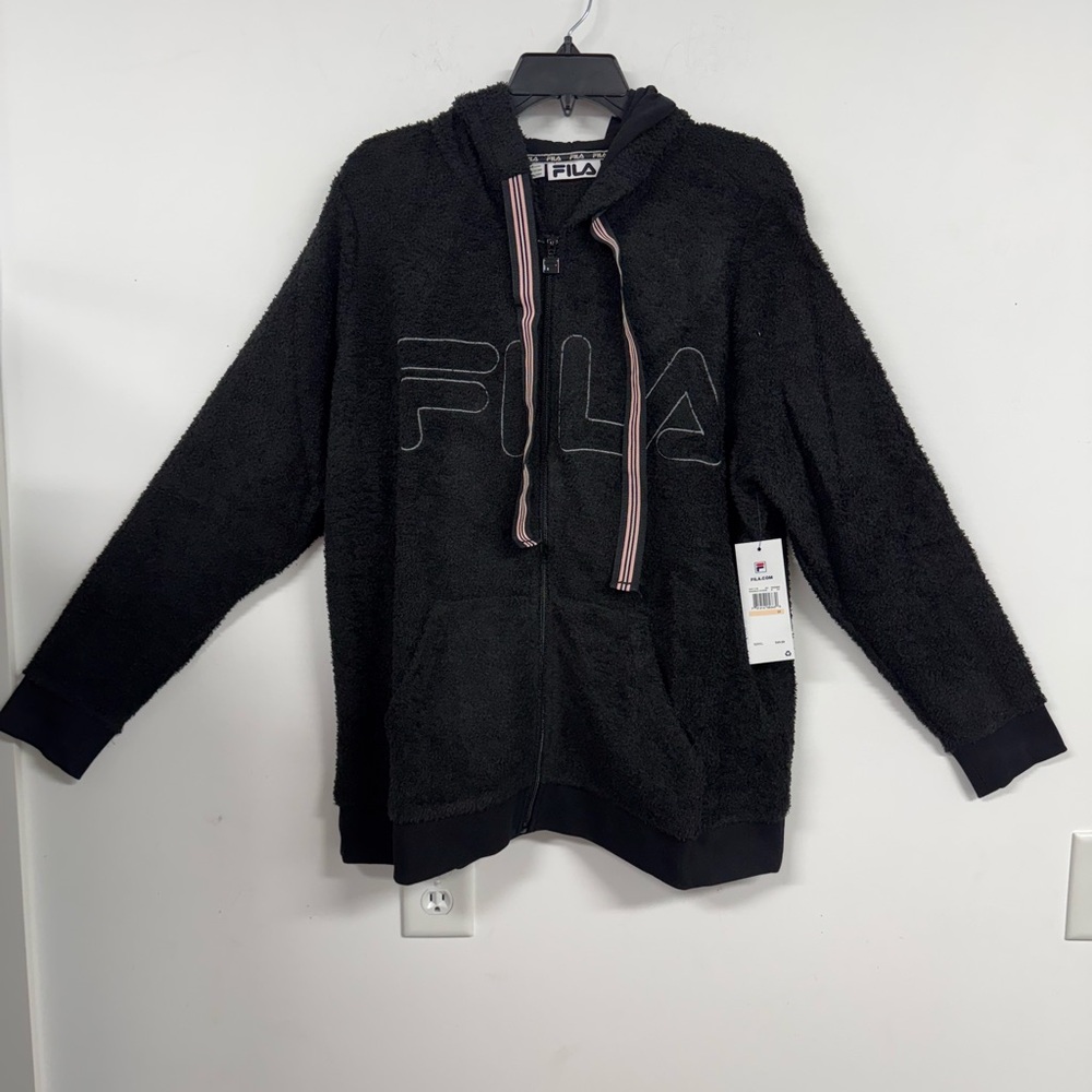 Fila Black Sherpa Hoodie